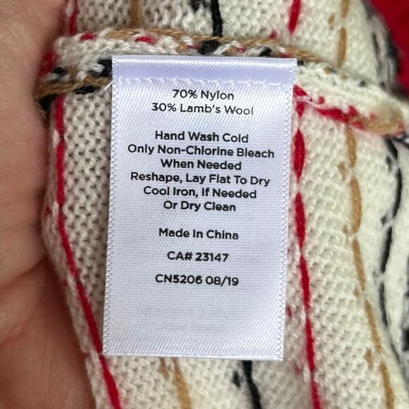 Talbots Petite Women's White And Red Fair Isle Pullover Sweater Size P. NEW - Picture 7 of 7